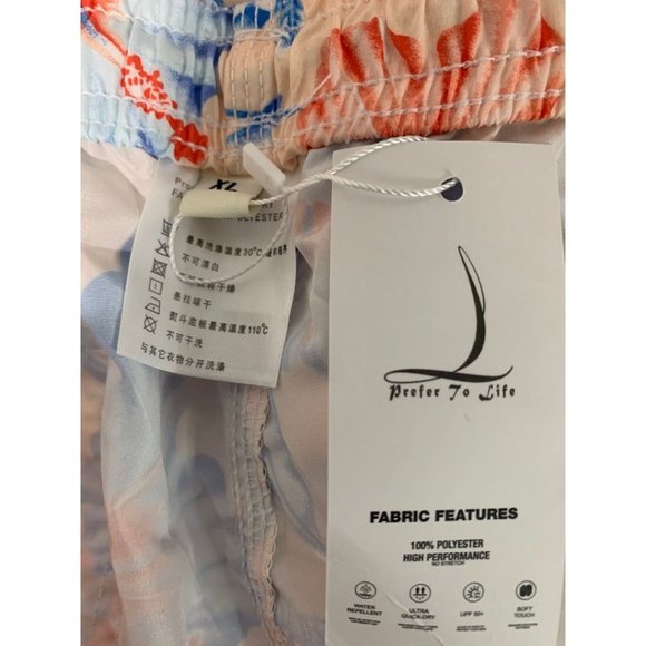 XL Prefer to Life Men's New Tropical Print Pull On Board Shorts Elastic Waist - Picture 6 of 7